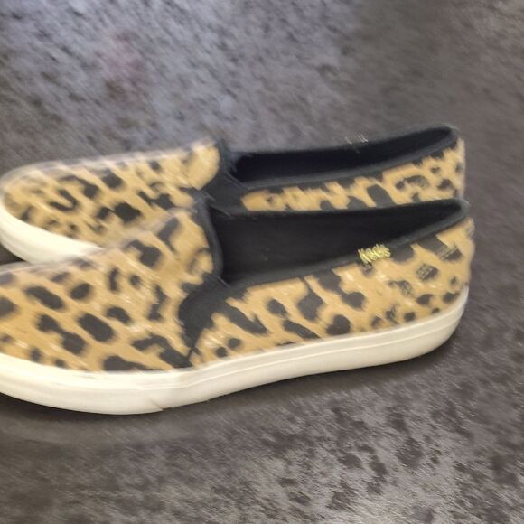 Keds Tan and Black Leopard Print Slip-On Sneakers - Picture 4 of 6